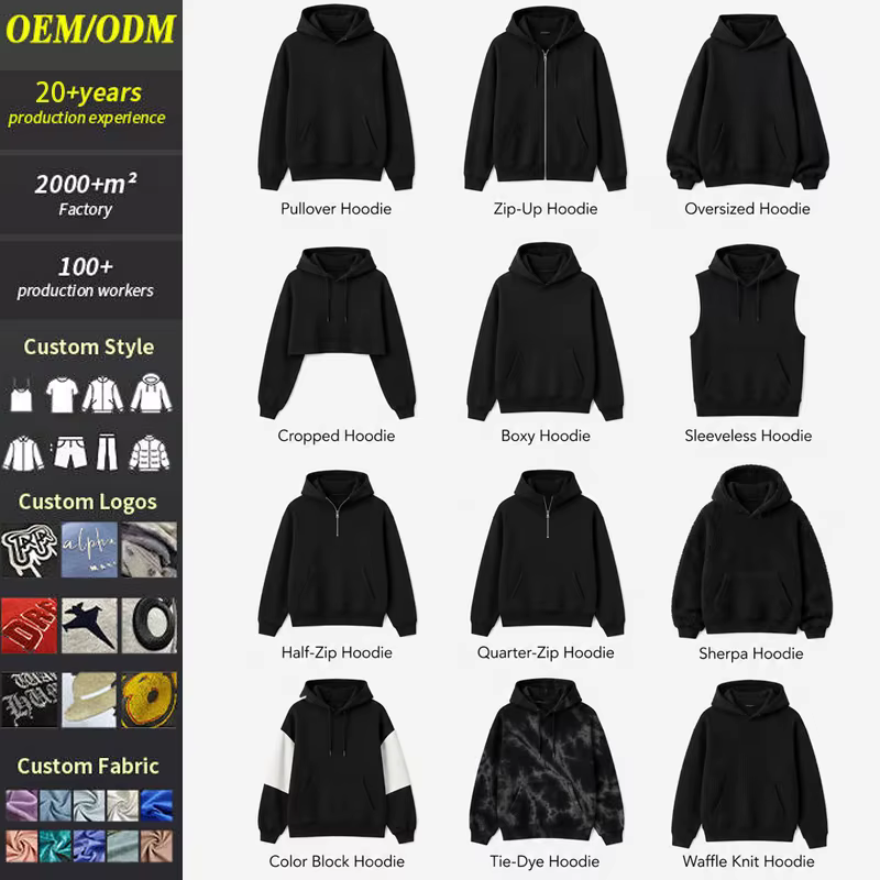 Manufacturer Custom Hoodie Oem Odm Cropped Zip Up hoodie