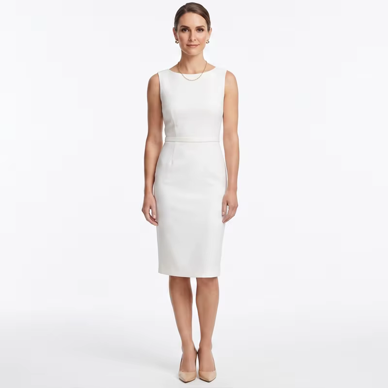 Women Office Wear Pencil Sleeveless Formal Work Dress Supplier