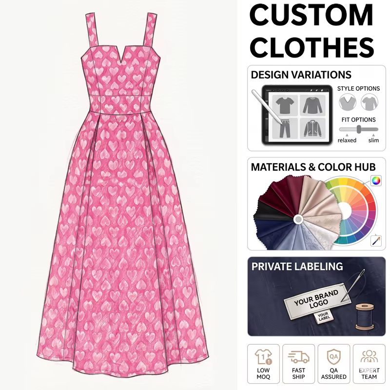 Heart Print All Over Heart Pattern Strap Elegant Dress Wholesales